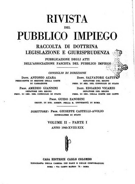 Rivista del pubblico impiego raccolta di dottrina, legislazione e giurisprudenza