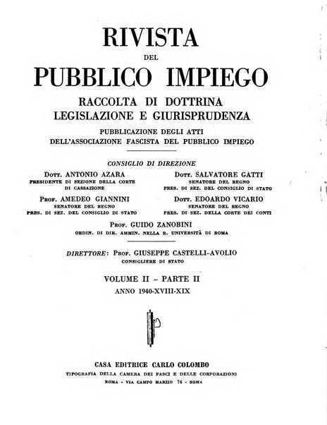 Rivista del pubblico impiego raccolta di dottrina, legislazione e giurisprudenza