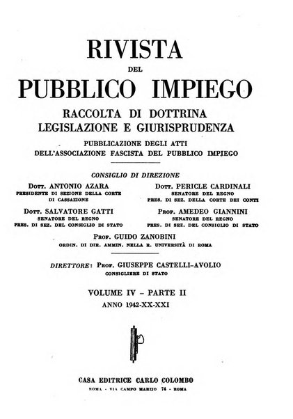 Rivista del pubblico impiego raccolta di dottrina, legislazione e giurisprudenza