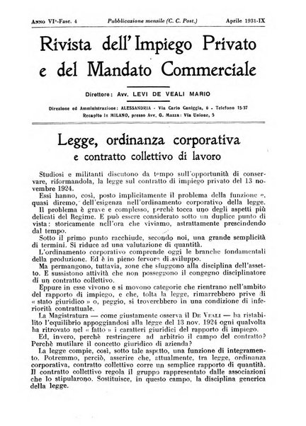 Rivista dell'impiego privato e del mandato commerciale