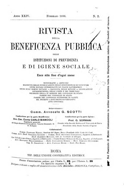 Rivista della beneficenza pubblica delle istituzioni di previdenza e d'igiene sociale