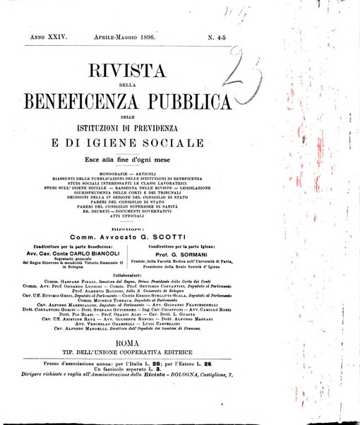 Rivista della beneficenza pubblica delle istituzioni di previdenza e d'igiene sociale