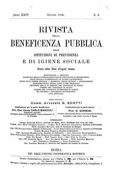 Rivista della beneficenza pubblica delle istituzioni di previdenza e d'igiene sociale