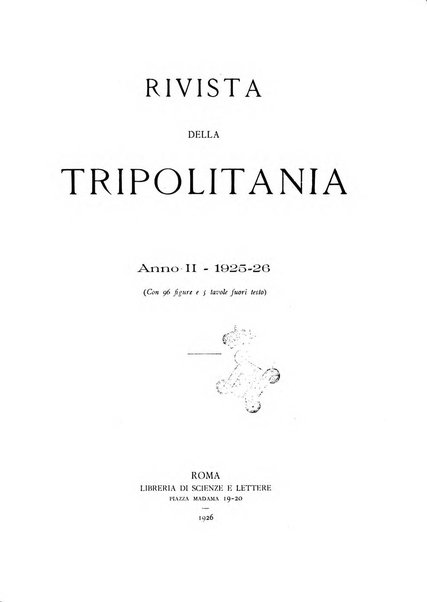 Rivista della Tripolitania rivista di studi orientali e coloniali