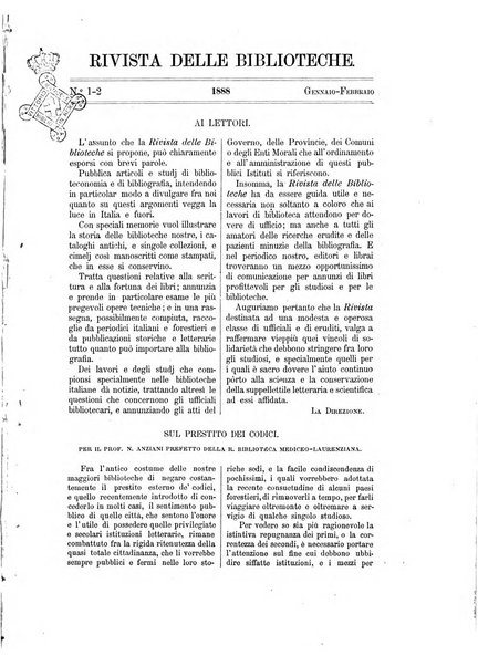 Rivista delle biblioteche periodico di biblioteconomia e di bibliografia