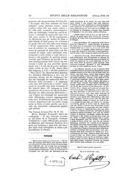 Rivista delle biblioteche periodico di biblioteconomia e di bibliografia