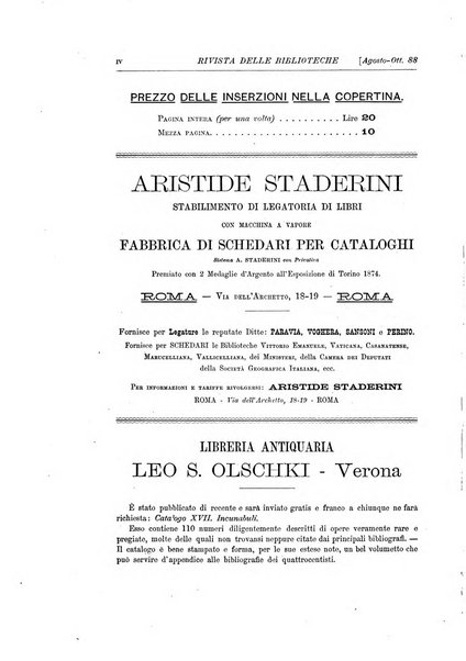 Rivista delle biblioteche periodico di biblioteconomia e di bibliografia