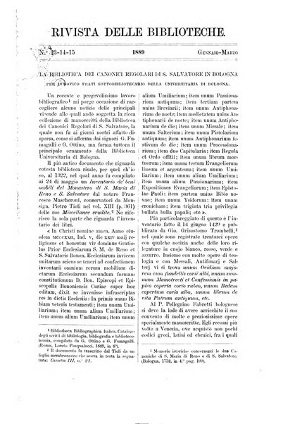 Rivista delle biblioteche periodico di biblioteconomia e di bibliografia