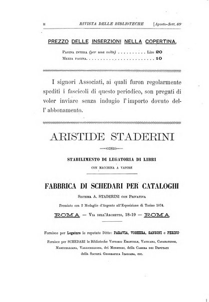 Rivista delle biblioteche periodico di biblioteconomia e di bibliografia