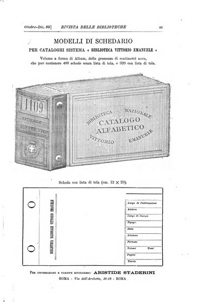 Rivista delle biblioteche periodico di biblioteconomia e di bibliografia