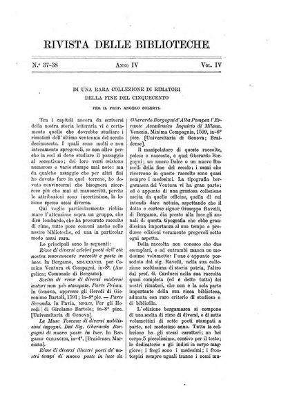 Rivista delle biblioteche periodico di biblioteconomia e di bibliografia