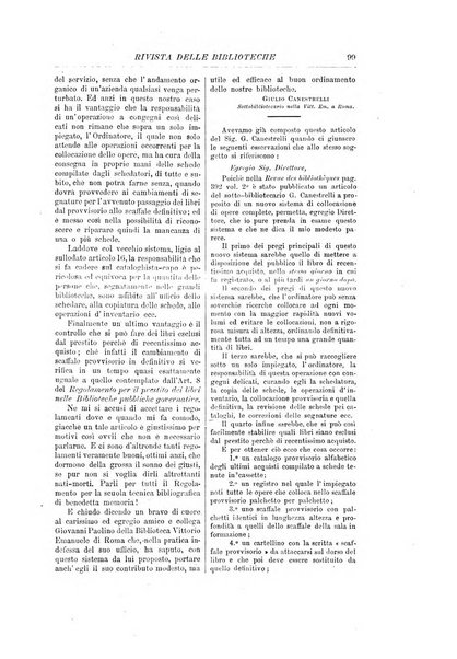 Rivista delle biblioteche periodico di biblioteconomia e di bibliografia