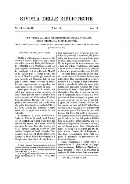 Rivista delle biblioteche periodico di biblioteconomia e di bibliografia