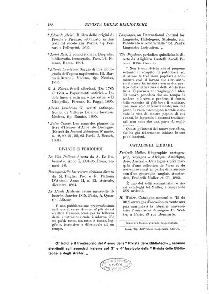 Rivista delle biblioteche periodico di biblioteconomia e di bibliografia