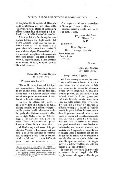 Rivista delle biblioteche e degli archivi periodico di biblioteconomia e di bibliografia di paleografia e di archivistica