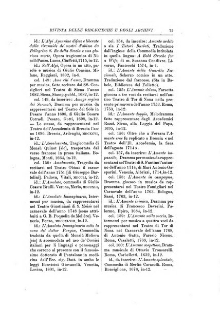 Rivista delle biblioteche e degli archivi periodico di biblioteconomia e di bibliografia di paleografia e di archivistica