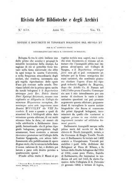 Rivista delle biblioteche e degli archivi periodico di biblioteconomia e di bibliografia di paleografia e di archivistica