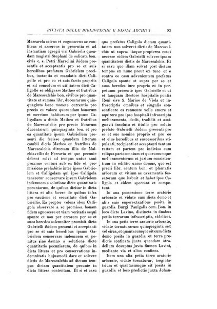 Rivista delle biblioteche e degli archivi periodico di biblioteconomia e di bibliografia di paleografia e di archivistica