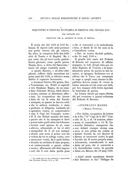 Rivista delle biblioteche e degli archivi periodico di biblioteconomia e di bibliografia di paleografia e di archivistica