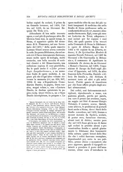 Rivista delle biblioteche e degli archivi periodico di biblioteconomia e di bibliografia di paleografia e di archivistica