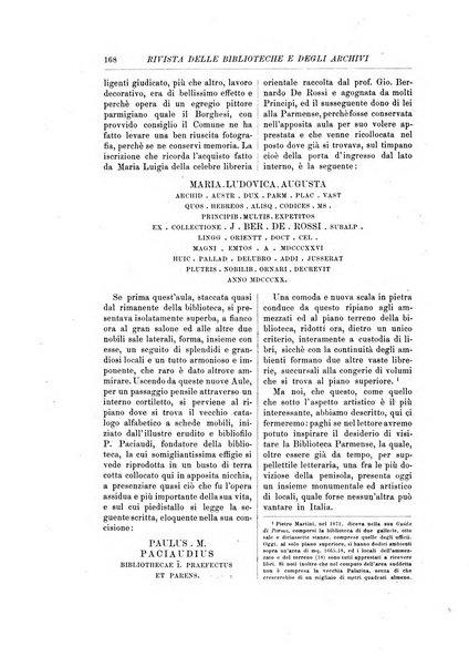 Rivista delle biblioteche e degli archivi periodico di biblioteconomia e di bibliografia di paleografia e di archivistica