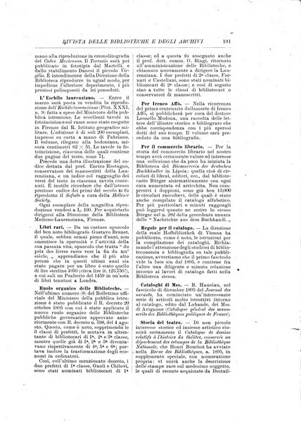 Rivista delle biblioteche e degli archivi periodico di biblioteconomia e di bibliografia di paleografia e di archivistica