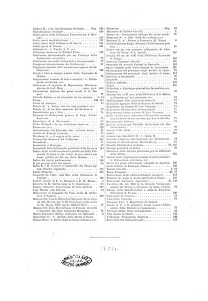 Rivista delle biblioteche e degli archivi periodico di biblioteconomia e di bibliografia di paleografia e di archivistica