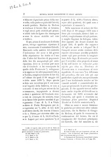 Rivista delle biblioteche e degli archivi periodico di biblioteconomia e di bibliografia di paleografia e di archivistica