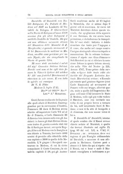 Rivista delle biblioteche e degli archivi periodico di biblioteconomia e di bibliografia di paleografia e di archivistica