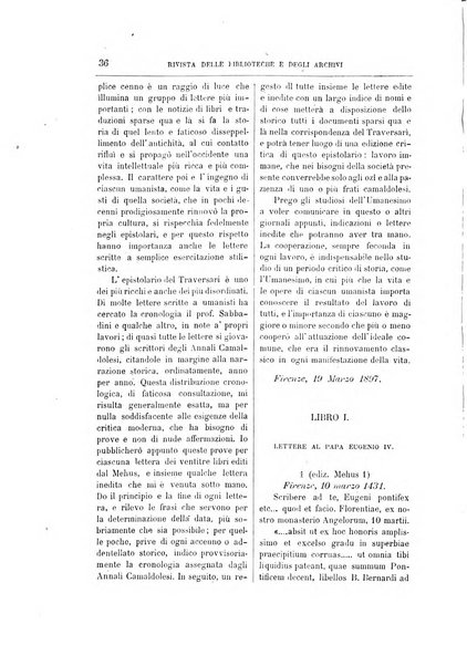 Rivista delle biblioteche e degli archivi periodico di biblioteconomia e di bibliografia di paleografia e di archivistica