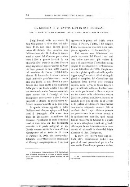 Rivista delle biblioteche e degli archivi periodico di biblioteconomia e di bibliografia di paleografia e di archivistica