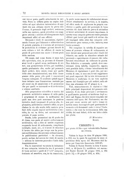 Rivista delle biblioteche e degli archivi periodico di biblioteconomia e di bibliografia di paleografia e di archivistica