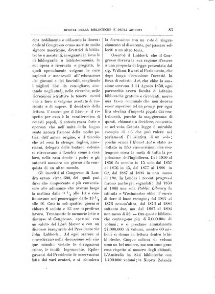 Rivista delle biblioteche e degli archivi periodico di biblioteconomia e di bibliografia di paleografia e di archivistica