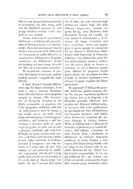 Rivista delle biblioteche e degli archivi periodico di biblioteconomia e di bibliografia di paleografia e di archivistica