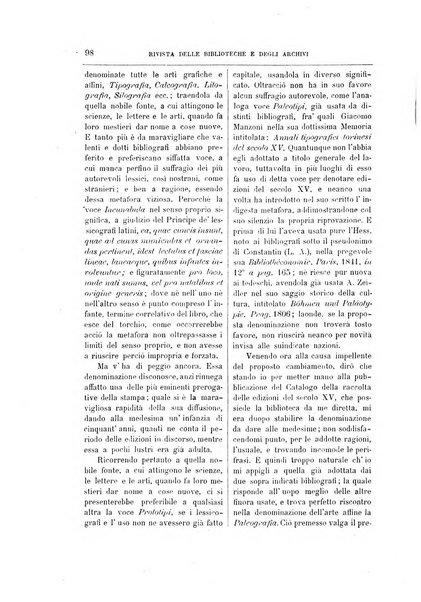 Rivista delle biblioteche e degli archivi periodico di biblioteconomia e di bibliografia di paleografia e di archivistica