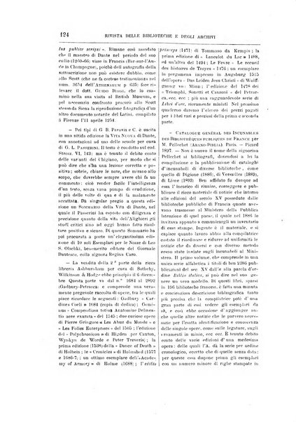 Rivista delle biblioteche e degli archivi periodico di biblioteconomia e di bibliografia di paleografia e di archivistica