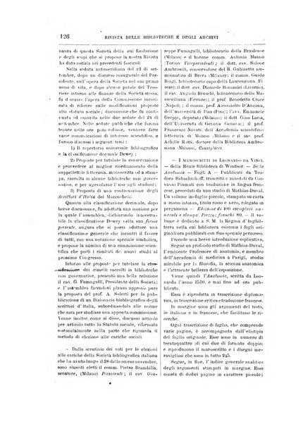 Rivista delle biblioteche e degli archivi periodico di biblioteconomia e di bibliografia di paleografia e di archivistica