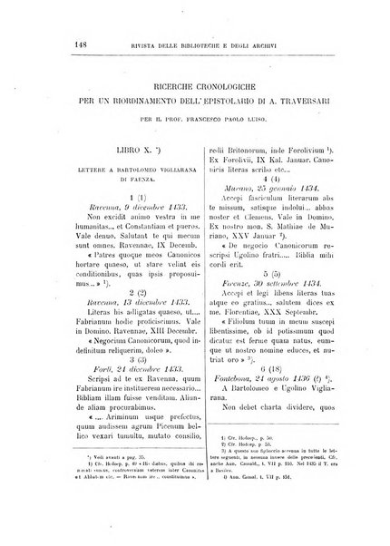 Rivista delle biblioteche e degli archivi periodico di biblioteconomia e di bibliografia di paleografia e di archivistica