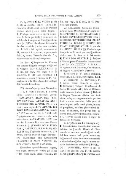 Rivista delle biblioteche e degli archivi periodico di biblioteconomia e di bibliografia di paleografia e di archivistica