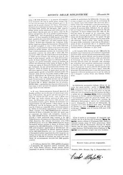 Rivista delle biblioteche e degli archivi periodico di biblioteconomia e di bibliografia di paleografia e di archivistica