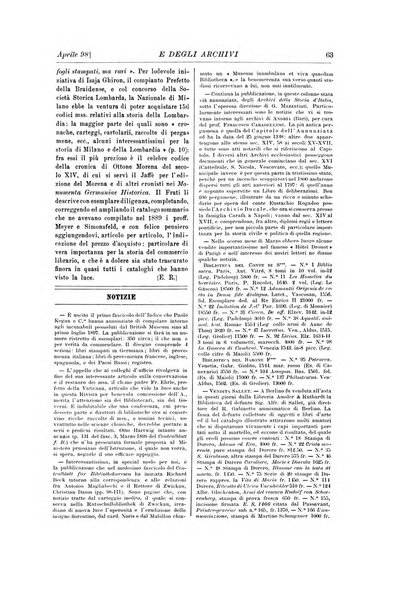 Rivista delle biblioteche e degli archivi periodico di biblioteconomia e di bibliografia di paleografia e di archivistica