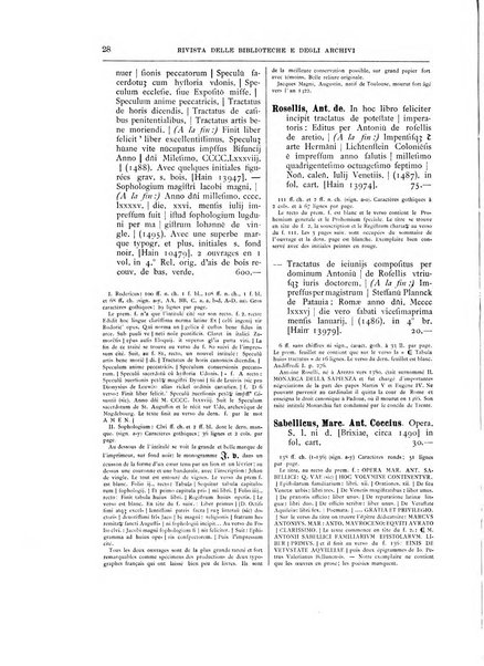 Rivista delle biblioteche e degli archivi periodico di biblioteconomia e di bibliografia di paleografia e di archivistica