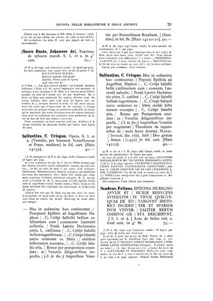 Rivista delle biblioteche e degli archivi periodico di biblioteconomia e di bibliografia di paleografia e di archivistica