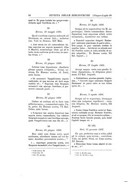 Rivista delle biblioteche e degli archivi periodico di biblioteconomia e di bibliografia di paleografia e di archivistica