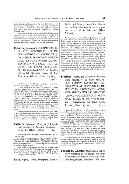 Rivista delle biblioteche e degli archivi periodico di biblioteconomia e di bibliografia di paleografia e di archivistica