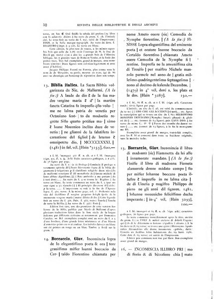 Rivista delle biblioteche e degli archivi periodico di biblioteconomia e di bibliografia di paleografia e di archivistica