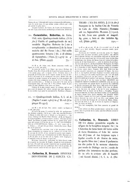 Rivista delle biblioteche e degli archivi periodico di biblioteconomia e di bibliografia di paleografia e di archivistica