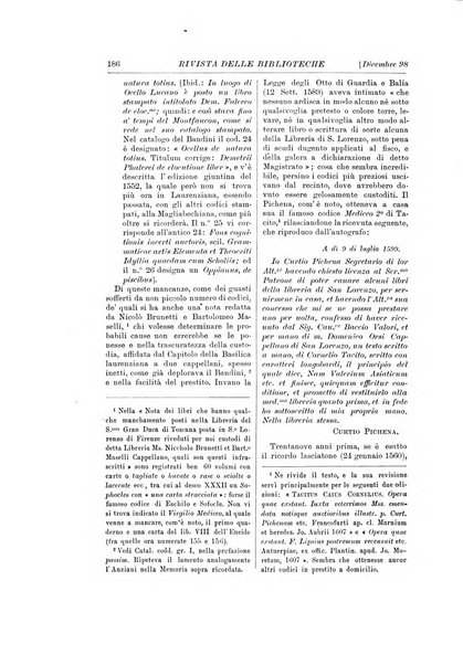 Rivista delle biblioteche e degli archivi periodico di biblioteconomia e di bibliografia di paleografia e di archivistica