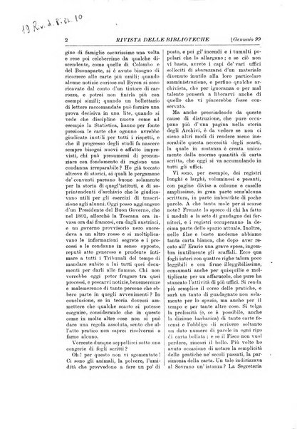 Rivista delle biblioteche e degli archivi periodico di biblioteconomia e di bibliografia di paleografia e di archivistica