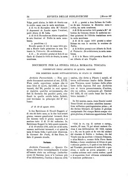 Rivista delle biblioteche e degli archivi periodico di biblioteconomia e di bibliografia di paleografia e di archivistica